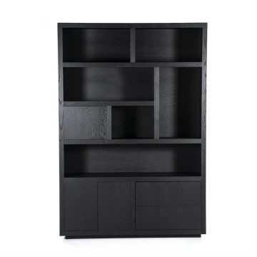 Bibliotecă din lemn de stejar Helsinki 150x220cm neagra