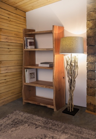 Bibliotecă Eneas din lemn acacia maro 175 cm - Img 6