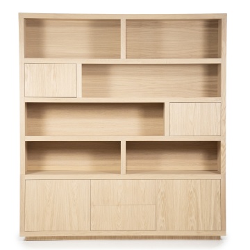 Biblioteca Helsinki din lemn de stejar natural 200x220cm
