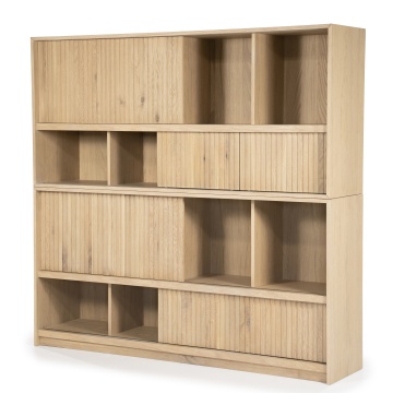 Bibliotecă Milo din lemn de stejar natur - Img 5