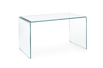 Birou Iride din sticlă transparentă, 126x70x74 cm