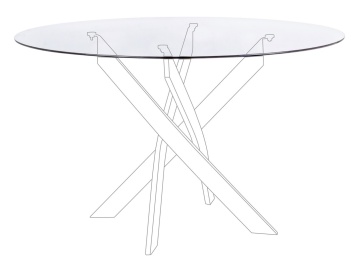 Blat din sticlă masă dining George, Ø120 cm