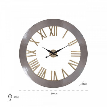 Ceas Derax round silver/gold - Img 3