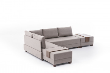 Coltar Fly pe stanga crem, 3 locuri, extensibil cu 2 parti modulare - Img 5