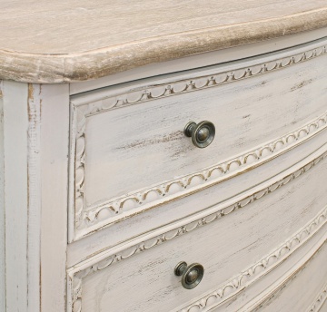Comodă Clarisse cu 3 sertare, din lemn Paulownia și MDF, finisaj mat, 80x40x80 cm - Img 6
