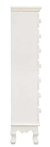 Comodă Clorine cu 7 sertare, cu motive florale încrustate, finisaj mat, 29x23x112.5 cm - Img 4