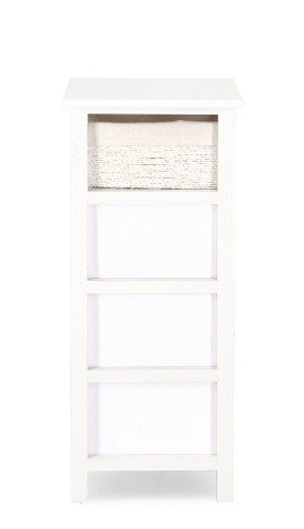 Comodă Leonie cu 4 sertare, din lemn, albă, 26x32x80 cm - Img 4