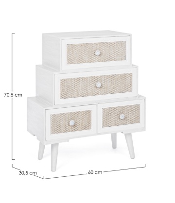 Comodă Montiel cu 4 sertare, din MDF și material textil, 60x30.5x70.5 cm - Img 2