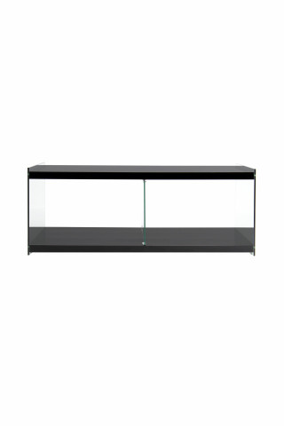 Comoda TV Elementary din sticla temperata neagra 120 cm - Img 2