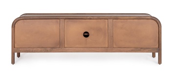 Comodă TV Sanat, cu 3 uși, din lemn de mango, front încrustat manual, 155x40x50 cm - Img 3