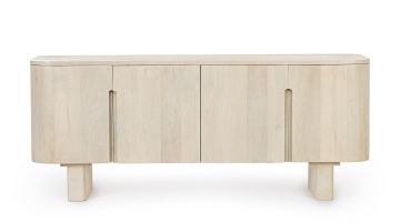 Comodă TV Serapis, cu 4 uși, din lemn de mango, finisaj nitrocelulozic, 140x40x58 cm - Img 3