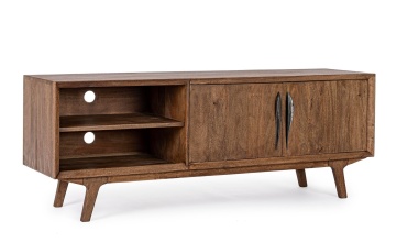 Comodă TV Sherman, 152 cm, cu 2 uși, din lemn de mango, stil vintage, 152x40x55 cm