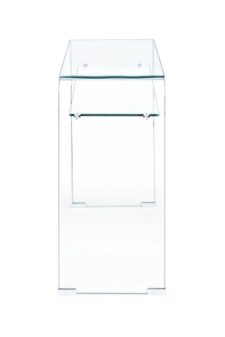 Consolă cu raft, din sticlă, 110x35x75 cm - Img 4