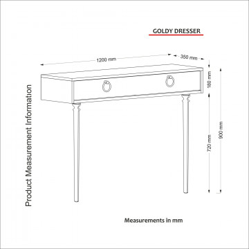 Consola din pal melaminat Goldy nuc 120 cm - Img 3