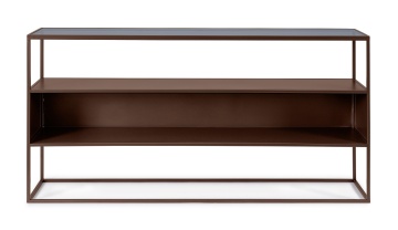 Consolă Godric, din oțel și sticlă securizată, 140x30x72 cm - Img 2