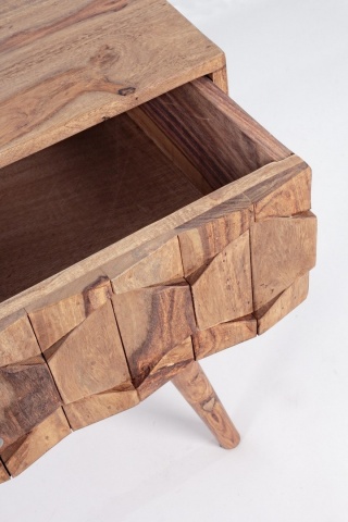Consolă Kant cu 2 sertare, din lemn de sheesham, finisaj natural, 113x40x77 cm - Img 7