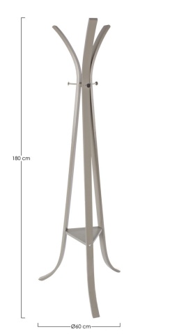 Cuier Triomphe, din lemn stratificat de mesteacăn lăcuit și oțel cromat, taupe, 60x60x180 cm - Img 2