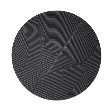 Decoratiune de perete rotunda din MDF 90 cm neagra - Img 1