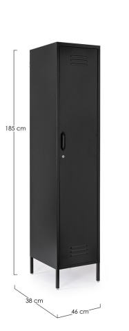 Dulap Cambridge, cu 1 ușă, din oțel, vopsit electrostatic, negru, 46x38x185 cm - Img 2