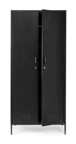 Dulap Cambridge, cu 2 uși, din oțel, vopsit electrostatic, negru, 80x50x185 cm - Img 8