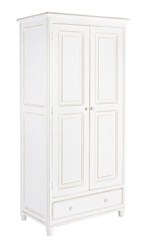 Dulap clasic Colette cu 2 uși și 1 sertar, din lemn masiv de mango, 90x55x190 cm