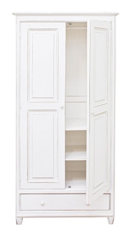 Dulap clasic Colette cu 2 uși și 1 sertar, din lemn masiv de mango, 90x55x190 cm - Img 4