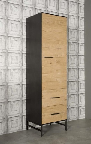 Dulap inalt Lido din furnir de stejar, deschidere pe stanga 55 cm