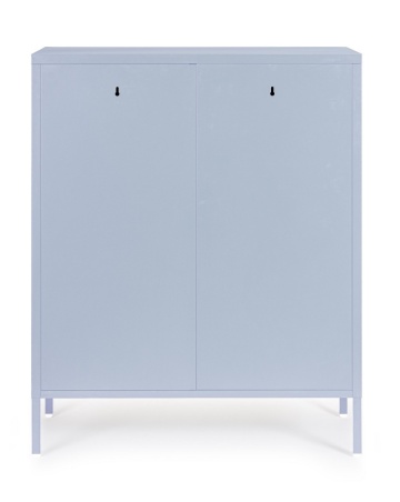 Dulapior Cambridge, cu 2 uși și 2 rafturi ajustabile, din metal vopsit electrostatic, albastru deschis, 80x40x101.5 cm - Img 3