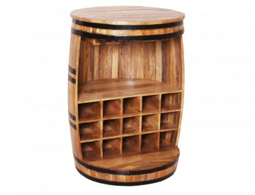 Dulapior pentru vin in forma de butoi Rustic, depozitare pentru 15 sticle - Img 1