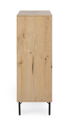 Dulapior Stanwood, cu 3 uși, MDF furniruit stejar, finisaj natural, 90x40x120 cm - Img 5