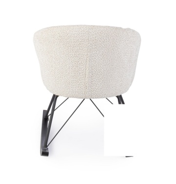 Fotoliu balansoar Sibilla, din poliester efect bouclé, stil vintage, natur, 86 x 62 x 72 cm - Img 5