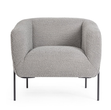 Fotoliu Claudine, bouclé, Gri, 78 x 74 x 73 cm - Img 3