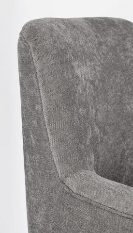 Fotoliu Ernestine, din stofă poliester, picioare din oțel, Gri Frost, 60x67x79 cm - Img 5