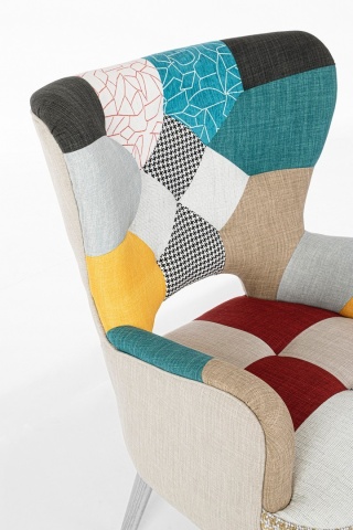 Fotoliu Galatea Queen, din textil patchwork, 65x68x92 cm - Img 6