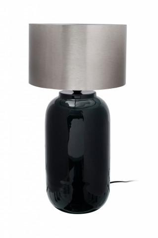 Lampa decorativa din fier Art Deco, verde inchis/argintiu, un bec