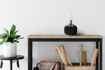Lampa decorativa din fier, negru/argintiu, un bec 20x20x25 cm - Img 2