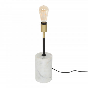 Lampa decorativa din metal/marmura Caramia alba, un bec - Img 2