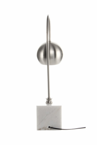 Lampa decorativa din PVC/fier/marmura Bella argintie/alba, un bec - Img 4