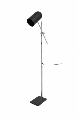 Lampadar din fier/alama/marmura Celeste, negru/argintiu, un bec