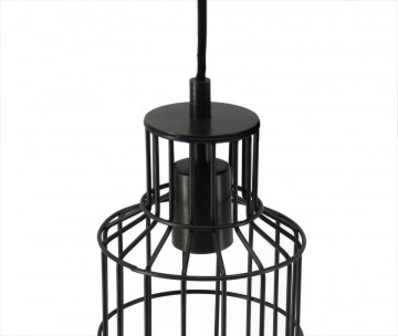 Lustra din fier galvanizat Adhara neagra, un bec - Img 3