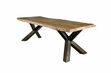 Masa dreptunghiulara cu blat din lemn masiv 200x100x78 cm maro