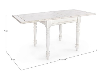 Masă extensibilă Colette, pentru 6 persoane, din lemn de mango, 80-160x80 cm - Img 4