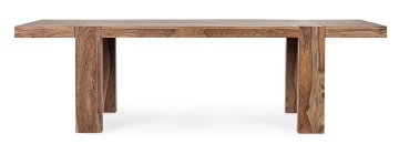 Masă extensibilă Sunderland, 10 locuri, din lemn de sheesham, finisaj natural, 175-265x90x76 cm - Img 4