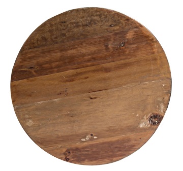 Măsuță de cafea Lancaster, rotundă, diametru 70 cm, din lemn reciclat și oțel, alb, 70x32 cm - Img 5