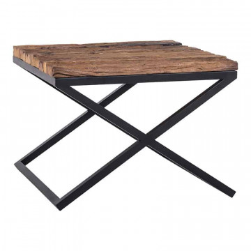 Masuta de cafea patrata din lemn Kensington 60x60x45 cm maro inchis - Img 1