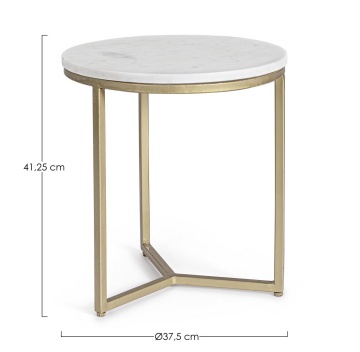 Măsuță de cafea Phoenix, rotundă, cu blat din marmură, diametru 37.5 cm, înălțime 41 cm - Img 2