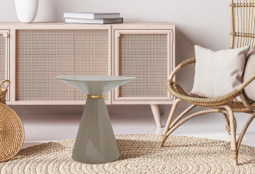 Masuta de cafea rotunda 46,5x46,5x 40 cm taupe - Img 2