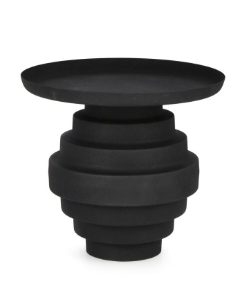 Măsuță de cafea rotundă Amba, din oțel negru mat, diametru 40 cm
