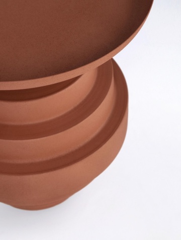 Măsuță de cafea rotundă Amba, din oțel teracotă mat, diametru 35.5 cm - Img 4