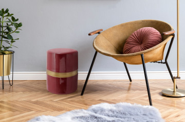 Masuta de cafea rotunda din fier 36x36x47cm rosu - Img 2